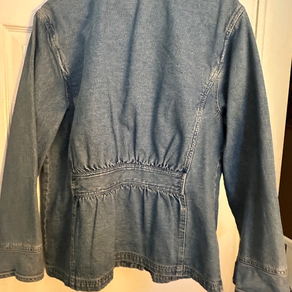 Ladies J. Jill "Out of the Blue" Denim Jacket W/Inner Lace Gathered Back MED - Picture 15 of 16